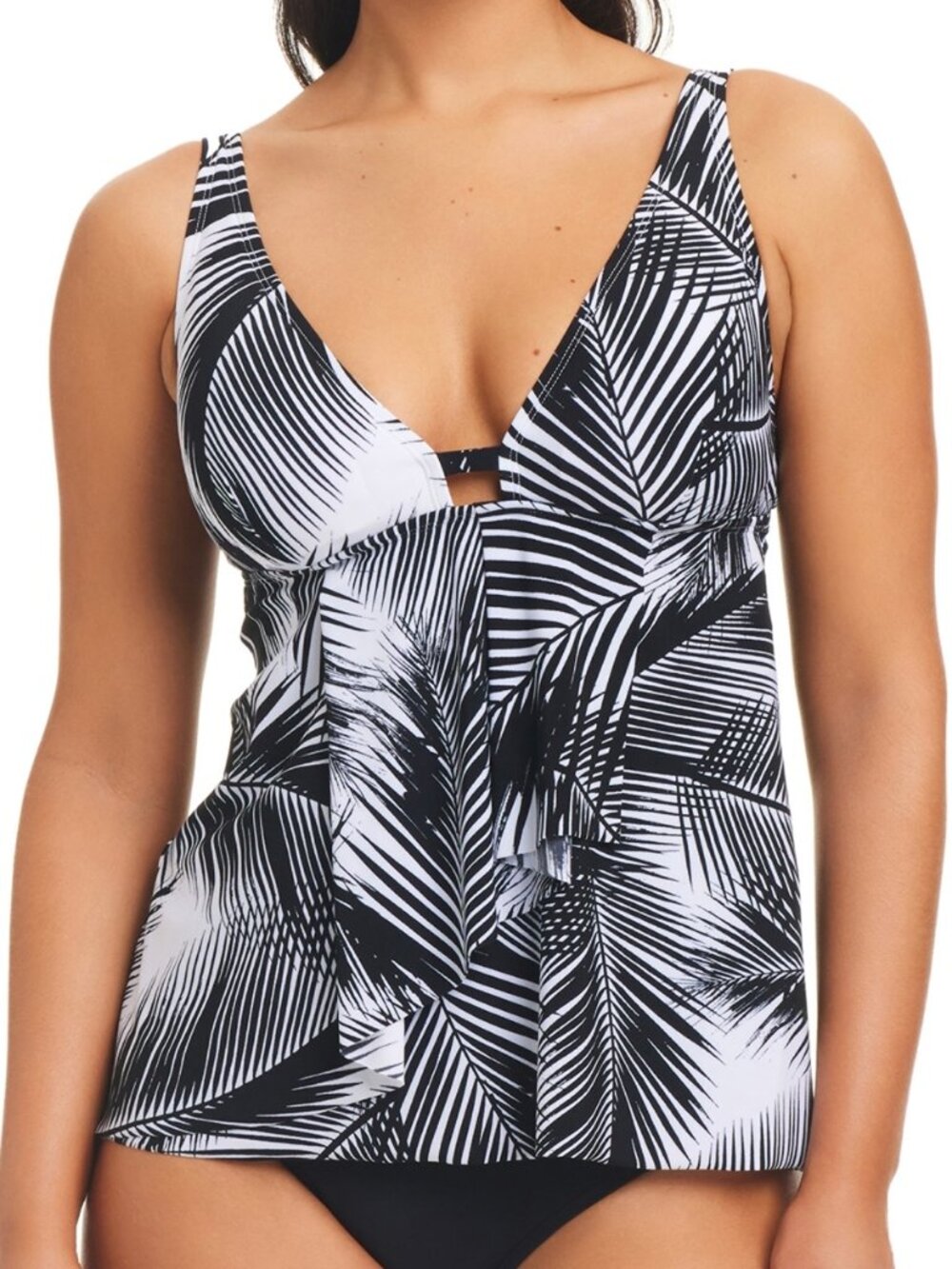 Beyond Control Giving Attitude Tropical-Print Tankini Top